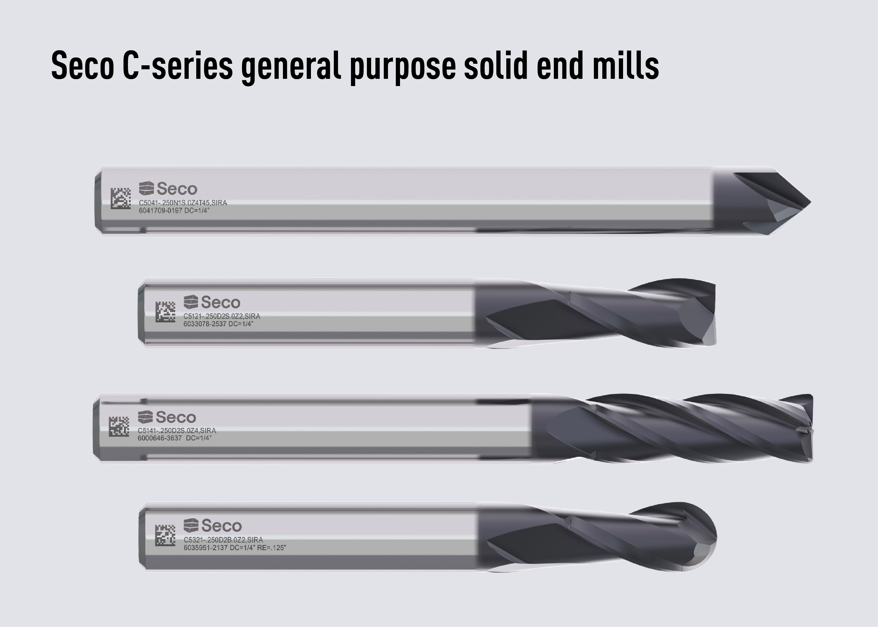 Seco C-series general purpose solid end mills